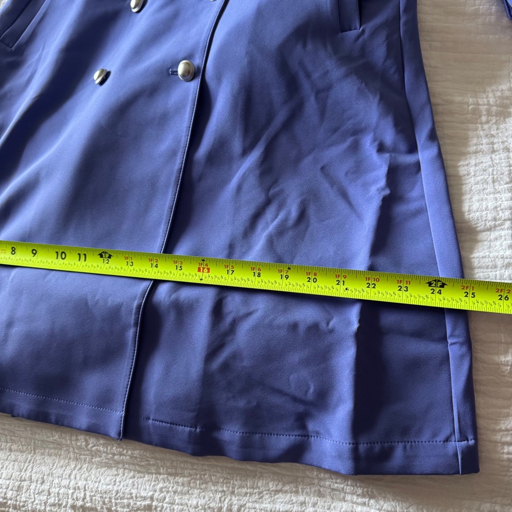 G by Giuliana Black Label Periwinkle Trench Coat Belted XXS Quiet Luxury Peppy - Picture 10 of 11